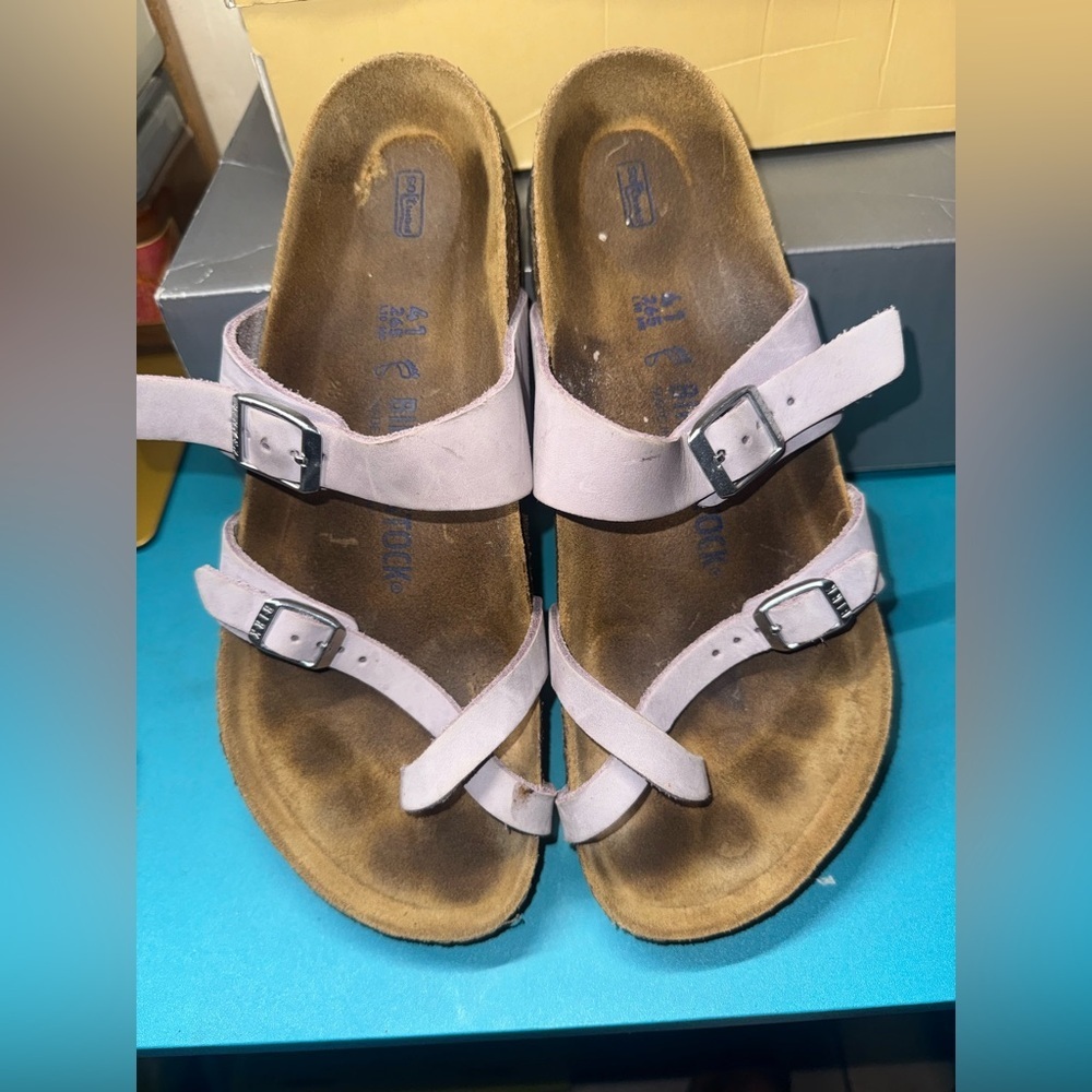 Birkenstock Brown and Tan Sandals